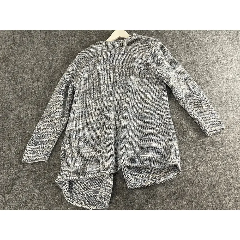 J Jill Sweater Womens Large Cardigan Blue Open Front Pullover Cotton N103